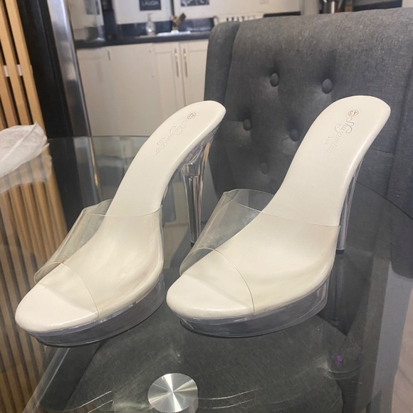 5inch Transparent Platform Heels, sz 10 - Picture 6 of 7